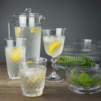 PG Plastic Wine Glasses 15oz - Set of 4 Clear Acrylic Water Glasses - Plastic Tumblers, Safe & Reusable, Drinkware for Indoor & Outdoor Glassware