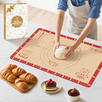 Non-Slip Silicone Baking Mat - 32x24 inch Extra Thick Pastry Mat with Measurements for Sourdough, Macarons, Bread, Pizza, Dough Rolling, Kneading, Oven Mat Heat Resistant to 480°F for Baker
