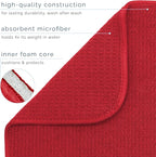 S&T INC. Dish Drying Mat, 16” x 18”, Absorbent Microfiber Kitchen Counter Mat, Dish Drying Pad for Dishes, Utensils, Pots and Pans, Large, Red