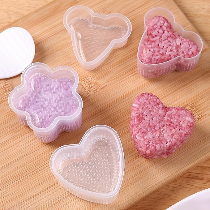 Generic 3 Pack Triangle Rice Ball Mold, Non-Stick Sushi Mold Set, Plastic, Yellow, Triangle