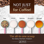 Orblue Premium Coffee Scoop Set - 1 Tbsp (15ml) & 2 Tbsp (30ml) Measuring Tablespoon - Stainless Steel Coffee Measuring Spoon and Scooper with Long Handles - Pack of 2