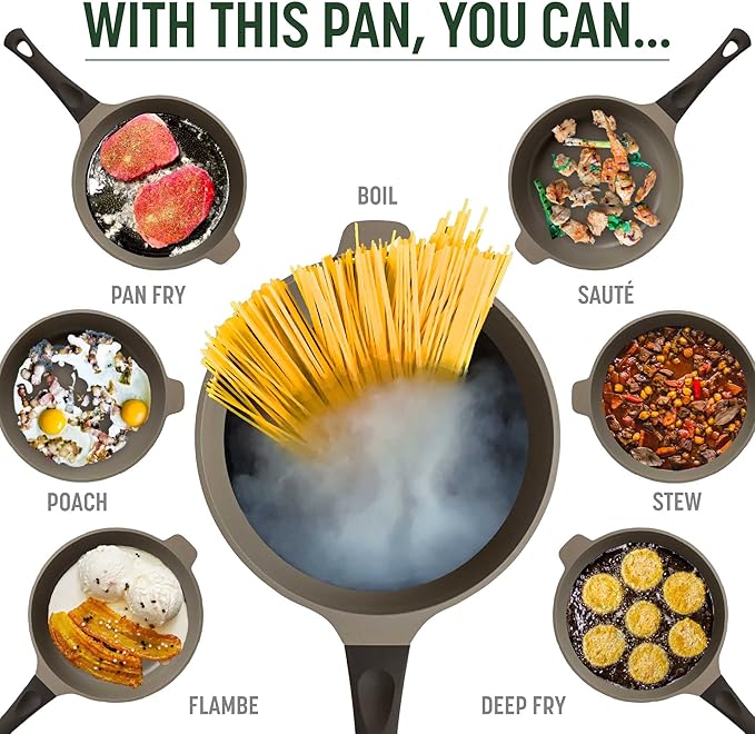Goodful All-in-One Pan, Multilayer Nonstick, High-Performance Cast Construction, Multipurpose Design Replaces Multiple Pots and Pans, Dishwasher Safe Cookware, 11-Inch, 4.4-Quart Capacity, Graphite