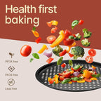 Non-Stick Pizza Pan with Holes - 13-Inch Perforated Pizza Crisper Carbon Steel Pizza Pan - 1 Round Pizza Trays PFOA PFOS and PTFE Free