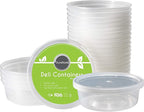 DuraHome - Deli Containers with Lids 8 oz. Leakproof - 40 Pack Plastic Microwavable Clear Food Storage Container/Slime Premium Heavy-Duty Quality, Freezer & Dishwasher Safe