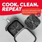 Instant Pot 6QT VORTEX Plus Air Fryer, 6-in-1, Air Fry, Broil, Dehydrate, Crisp, Roast, Reheat, Bake, Dishwasher-Safe Airfryer basket, from the Makers of Instant Pot, Stainless Steel