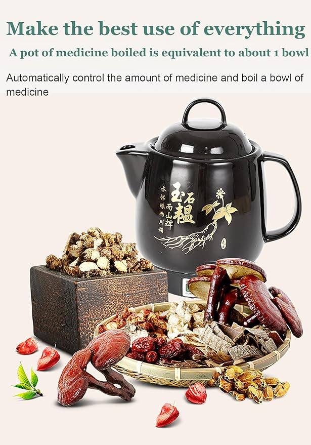 Electric Smart Herbal Pot, Automatic Chinese Medicine Decoction Pot, 3 Temp Modes (Boil/Simmer/Warm), Auto Shut-Off & Boil-Dry Protection, for TCM, Herbs, Tea
