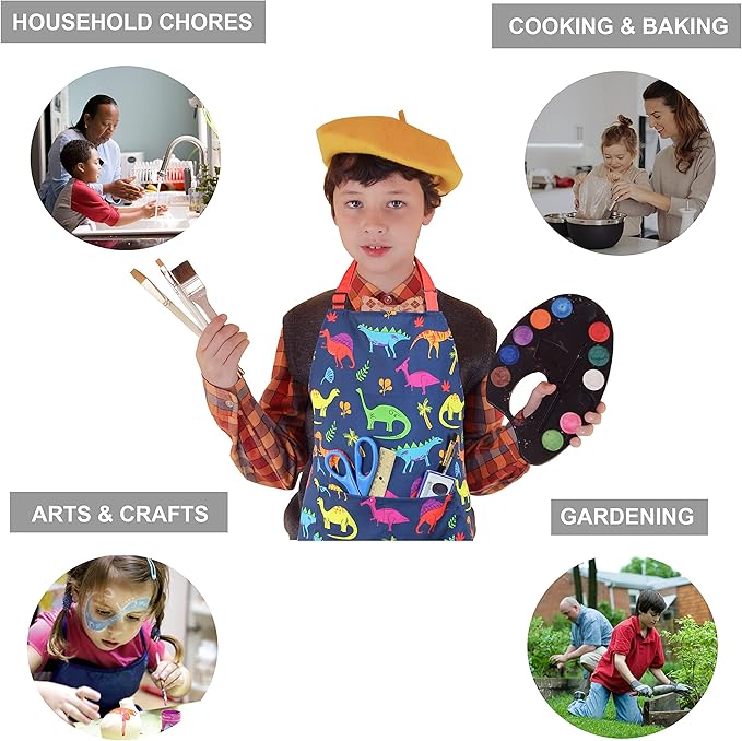 Kids Apron - cooking, gardening, artist, painting, cleaning, baking, pottery, chef, kitchen - gift boys, girls