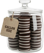 kitchentoolz Large Glass Cookie Jar with Airtight Lid - 1 Gallon Storage Container for Candy, Flour, Sugar, Pet Food & Dog Treat Canister - Pack of 1