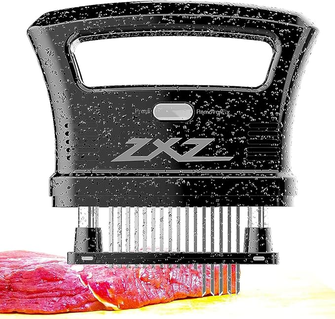 ZXZ Meat Tenderizer Easy to hold large handle | Detachable 48 stainless steel blade | Easy To Use & Clean (Black)