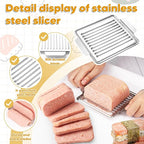Musubi Press Mold Kit, 2 Pack Clear Musubi Maker with Stainless Steel 304 Luncheon Meat Slicer for SPAM (Champagne)