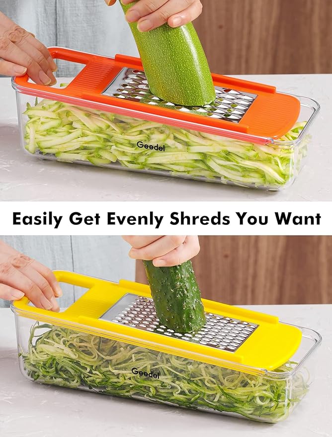 Geedel Professional Mandoline Slicer for Kitchen, Multi Purpose Vegetable Slicer Cutter, Vegetable Cutter Onion Cutter for Veggie Fruit Cheese
