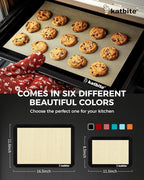 Katbite Silicone Baking Mat Colorful Collection - Set of 3: 2 Half Sheets Mats (11 5/8" x 16 1/2") + 1 Quarter Baking Sheet, Reusable & Nonstick Bakeware Mats for Cookies, Macarons, Bread (Black)