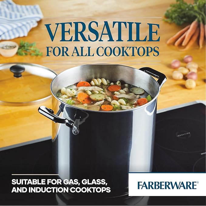 Farberware Classic Series 11 Quart Stockpot with Glass Lid