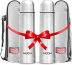 Milton Vacuum Flask for Hot Drink 500 ml (16 oz), Stainless Steel Double Walled Insulated Water Bottle for 24 Hour Hot and Cold Drinks, Leak proof, BPA Free, Thermosteel Flip Lid Set of -2