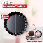 8 Pack Mini Tart Pans 4 Inch with Removable Bottom Round Nonstick Deep Quiche Pan, Heavy Duty Perfect for Baking Fruit Tarts, Quiches & Dessert