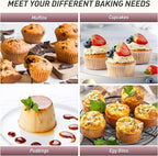 2 Packs 24 Cups Silicone Muffin Pan with Metal Reinforced Frame Mini Size Cupcake Pan Tray Egg Bites Silicone Circle Cookie Molds Muffin Tin Tart Pans Baking Sheet Set for Breakfast Sandwiches