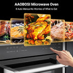 AAOBOSI 24 Inch Built in Microwave Convection Oven,1.6 Cu.Ft Wall Microwave Ovens Air Fryer Combos(upgraded), 1000Watt Power Sensor&Auto Cook, 12 Cooking Modes, Drop Down Door,Stainless Steel