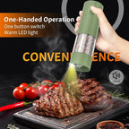 2Pack Electric Salt and Pepper Grinder Set USB Rechargeable with Warm LED Light, Adjustable Coarseness Lidaop Large Capacity Automatic Salt Pepper Mill Grinder for Kitchen, Restaurant, Outdoor, Green