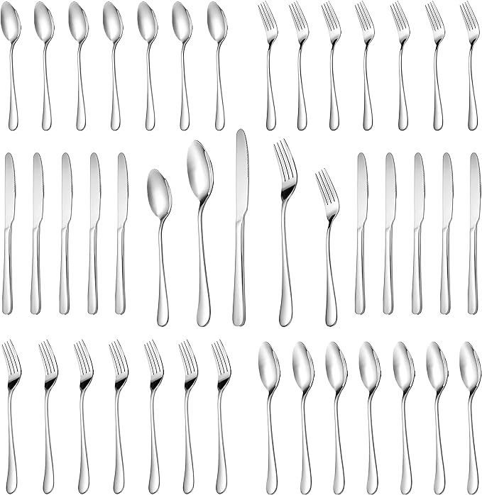 MUTNITT 30 Pcs Silverware Set Service for 6,Premium Stainless Steel Flatware Set,Mirror Polished Cutlery Utensil Sets,Durable Kitchen Eating Tableware Sets,Include Fork Knife Spoon,Dishwasher Safe