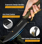 XANAPON Knife Set, 14 Pieces Kitchen Knife Set, High Carbon German Stainless Steel, Dishwasher Safe Cutlery with Sharpener, Black