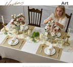 Leetaltree Gold Placemats Set of 6 - Heat Resistant Non-Slip Place mats for Dining Table, Washable Durable PVC Vinyl Woven Table Mats(Luxury Gold, 6)