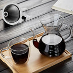 Unbreakable - Pour Over Coffee Maker with Double Stainless Filter 27 fl oz, Thickened Heat-Resistant Borosilicate Glass Pour Over Coffee Dripper, Stovetop Safe