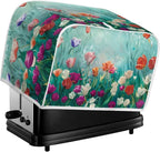 JEOCODY Colorful Flower Toaster Covers Dustproof Toaster Bread Maker Cover Fits for Most Standard 4 Slice Toasters, Universal Size Microwave Oven Dustproof Cover Women Gift