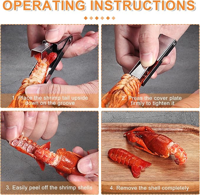 Crawfish Peeler Tool, Portable Stainless Steel Crawfish Tail Remover Tool, Crawfish Accessories for Easy Shelling, Fast Sheller Tool for Clean Hands, Best Kitchen Gadget for Seafood Lovers (5)