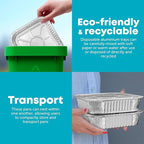 8x8 Disposable Aluminum Pans - 40 Pack Foil Pans For Cooking, Baking Cakes, Roasting & Homemade Breads - Disposable Food Containers