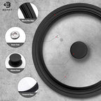 Universal Lid for Pots Pans and Skillets, 8.5&9.5&10.5 inch, Diameter Cookware, Silicone Replacement Pan Lid Pot Lids for Frying Pans, Cast Iron,Tempered Glass Lid