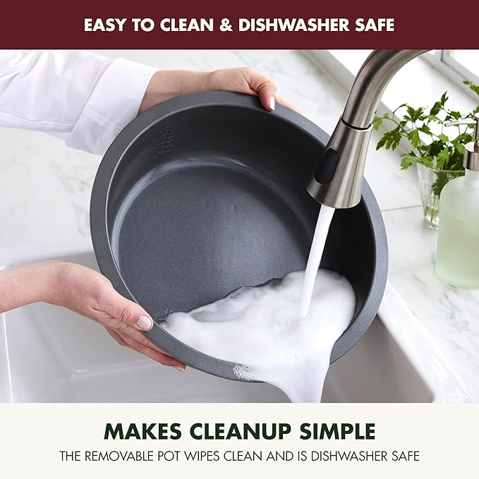 GreenPan Elite Essential Smart Electric 6QT Skillet Pot,Sear Saute Stir-Fry and Cook Rice, Healthy Ceramic Nonstick and Dishwasher Safe Parts, Easy-to-use LED Display, PFAS-Free, Fantasy Fig
