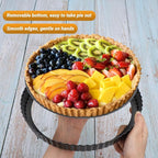 Beasea Tart Pan 10 Inch Removable Bottom, 2pcs 10 Inch Round Non Stick Pie Pans Carbon Steel Loose Base Bottom Tart Quiche Pie Tart Pans for Baking Fruit Cheese Tart Pie Desserts