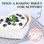 6 Inch Silicone Heart Shaped Cake Pans 2 Pcs Small Heart Cake Pan Set Nonstick Silicone Heart Molds for Baking (Cream)
