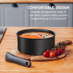 T-fal Ingenio Expertise Non Stick Cookware Set 10 Piece, Induction, Oven Broiler Safe 500F, Stackable Cookware, Pots and Pans Set, RV, Camping, Frying Pans, Dishwasher Safe, Detachable Handle,Black