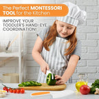 Zulay 3-Piece Kids Knife Set for Real Cooking & Baking - Toddler Knives for Cutting Fruits, Veggies, & Cake - Children’s Montessori Knife with Serrated Edges - Safe & Fun Lettuce Knife (Orange)