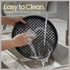 Non-Stick Pizza Pan with Holes - 13-Inch Perforated Pizza Crisper Carbon Steel Pizza Pan - 1 Round Pizza Trays PFOA PFOS and PTFE Free