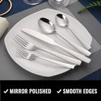 Hiware 72-Piece Silverware Set for 12, Stainless Steel Flatware Cutlery Set For Home Kitchen Restaurant Hotel, Mirror Polished, Dishwasher Safe