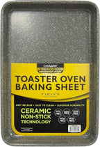 casaWare 3pc Ultimate Series Commercial Weight Toaster Oven Bakeware Set (Silver Granite)