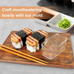 2PCS Clear Musubi Maker Kit, Non-stick Onigiri Press, BPA-Free Sushi Mold for Hawaiian Musubi