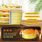Beasea Mini Pie Tins with Lids, 120 Pack 4 Inch 8oz Disposable Creme Brulee Ramekins Golden Mini Small Aluminum Foil Pie Tart Cake Baking Pans Individual Round Containers Oven Safe for Baking