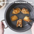GreenPan Elite Essential Smart Electric 6QT Skillet Pot, Presets to Sear Saute Stir-Fry and Cook Rice, Healthy Ceramic Nonstick and Dishwasher Safe Parts, Easy-to-use LED Display, Graphite