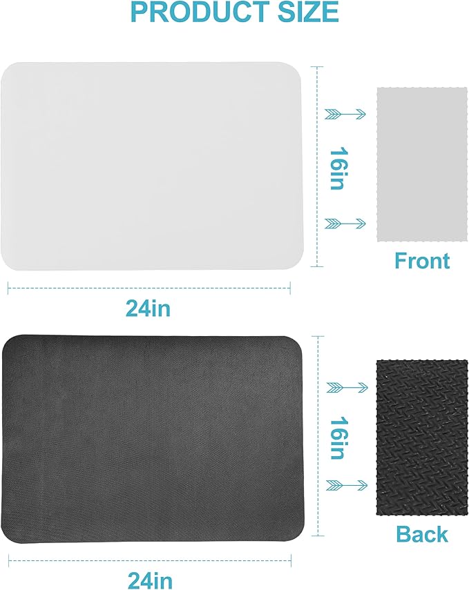 Dish Drying Mat for Kitchen Counter, 16"x24" Dish Drying Pad with Non-slip Rubber Backed, Hide Stain Anti Absorbent for Kitchen Counter, Drying Mat for Coffee Machine Dish Rack (Light Grey)