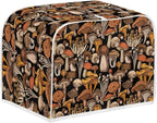 JEOCODY Mushroom Print Toaster Cover - Bread Maker Cover with Handle for Kitchen, Washable and Dust Protection