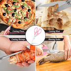 iBayam All Purpose 8.5" Cooking Scissors with Sheath, Pink Kitchen Gadgets for Women, Mom, Wife, Her