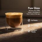 FLUR Latte XL Glasses (Set of 2) Perfect for Lattes, Latte Art, Iced Lattes & Milk Drinks – Double-Walled Borosilicate Glass – Handmade, Lightweight & Durable – 10oz (Teal)