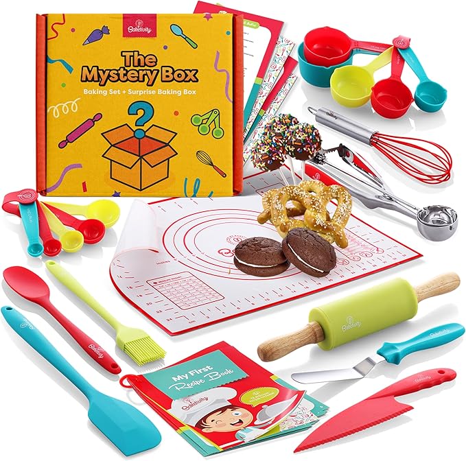 Baketivity Mystery Box – Real Cooking Utensils for Children – Safe, Durable, and Fun Kitchen Accessories – Gift for Young Chefs