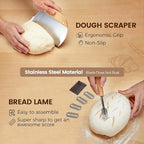 Banneton Bread Proofing Basket - Sourdough Starter Kit Includes 10" Oval Banneton Sourdough Proofing Basket Set of 2, Sourdough Bread Baking Supplies for Making Baking Fermentation