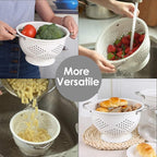 Rorence Powder Coated Steel Colanders: 1.5 Quart 3 Quart & 5 Quart Set of 3 - White