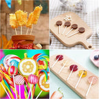 500Pcs 6 Inch White Paper Lollipop Sticks, Paper Sucker Sticks, Cake Pop Stick for Cake Toppers, Chocolate,Cookie,Rainbow Candy