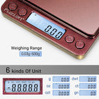 Fuzion Digital Scale .01 Gram Accuracy, 500g Mini Food Scales for Small Jewelry, Gold, Herb, Spice - Weight Gram and Oz